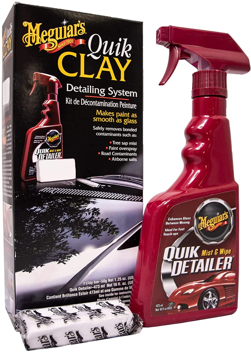 QUIK CLAY KIT - QUICK DETAILER 473ML Y 85G CLAY BAR